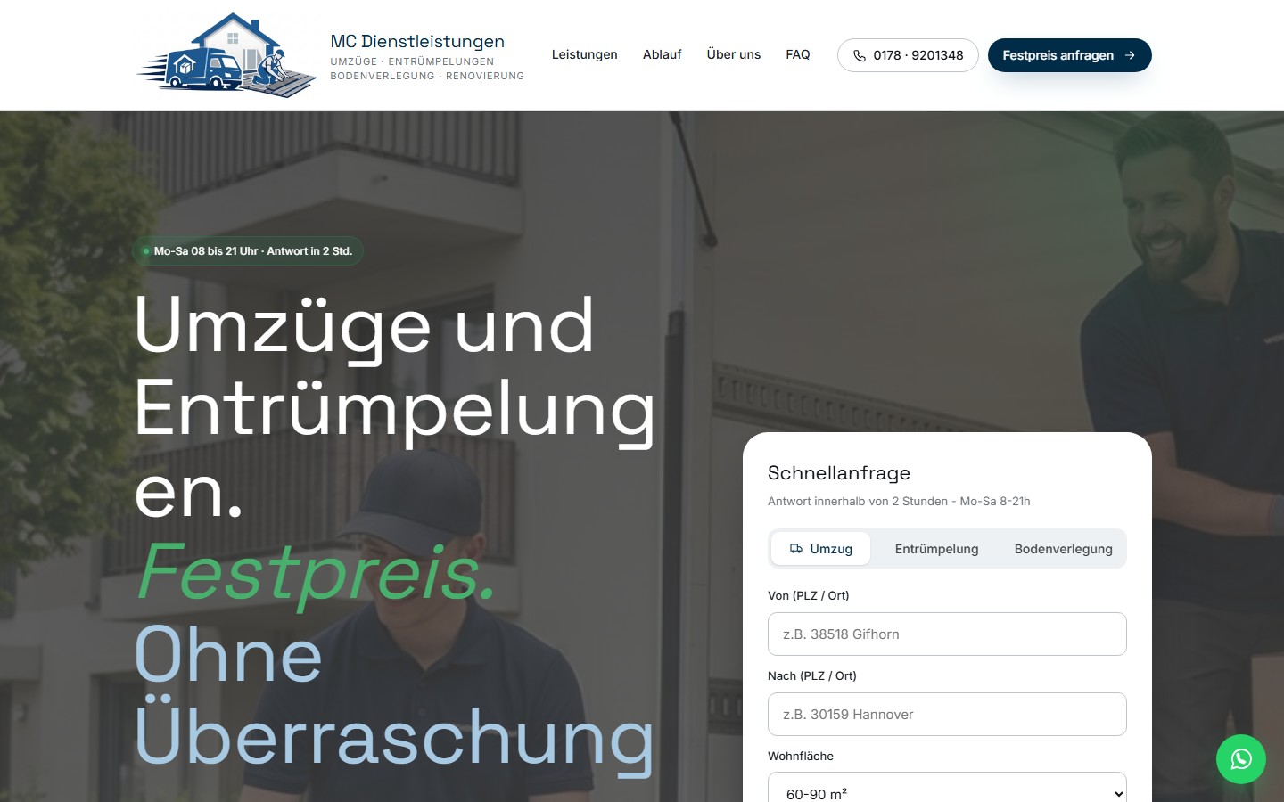 Website MC Dienstleistungen